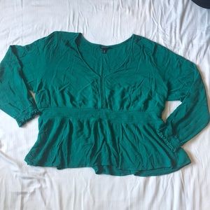 Peplum emerald top
